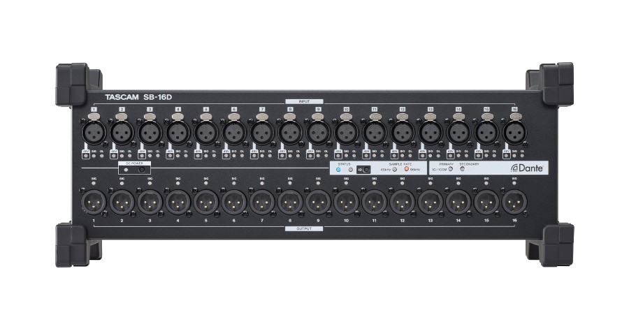 Tascam Introduces Versatile 16-In/16-Out Dante Stagebox.