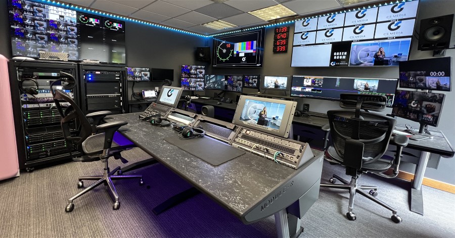 CS Media selects Custom Consoles Module-R desks for Studio MCR.