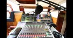 Chris Evans makes a Virgin Radio UK show from his boat with the AEQ FORUM IP console.